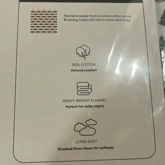 Laura Ashley Flannel Sheet Set Holiday Christmas Village Cottage Queen Size - Picture 6 of 9